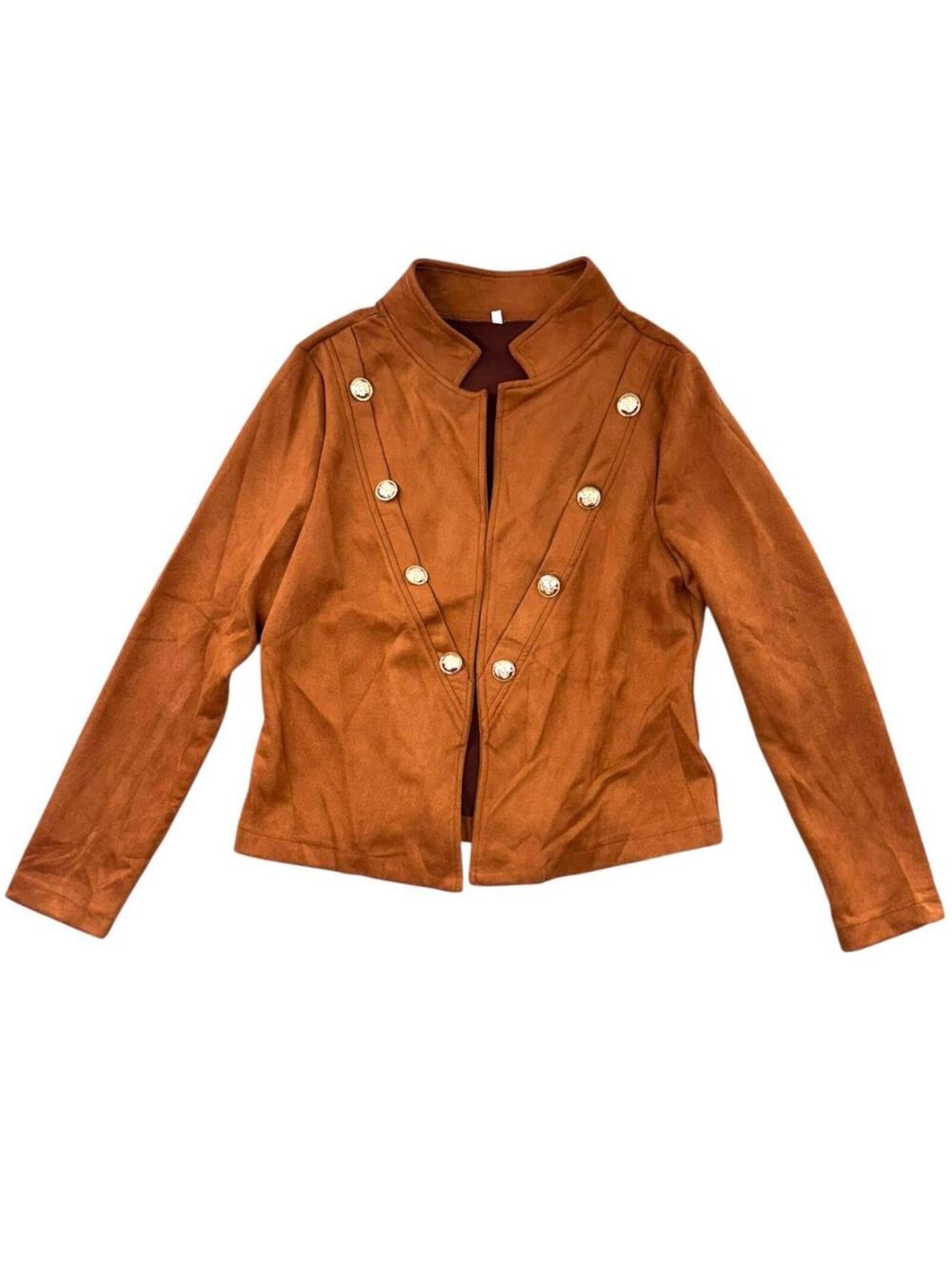 Military Style Faux Suede Jacket